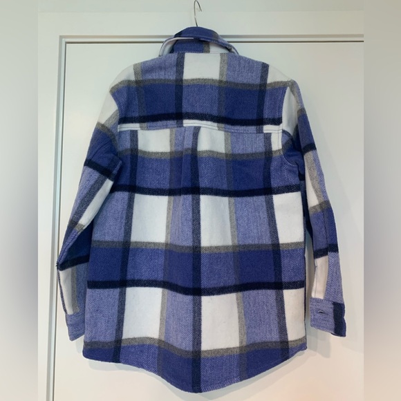 George Oversized Flannel Shacket - Size Small - Blue, White & Grey - Picture 2 of 5